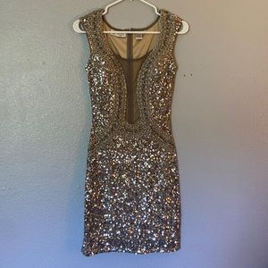 Silver Glitter Dress (Homecoming, Formal, Party Dress)